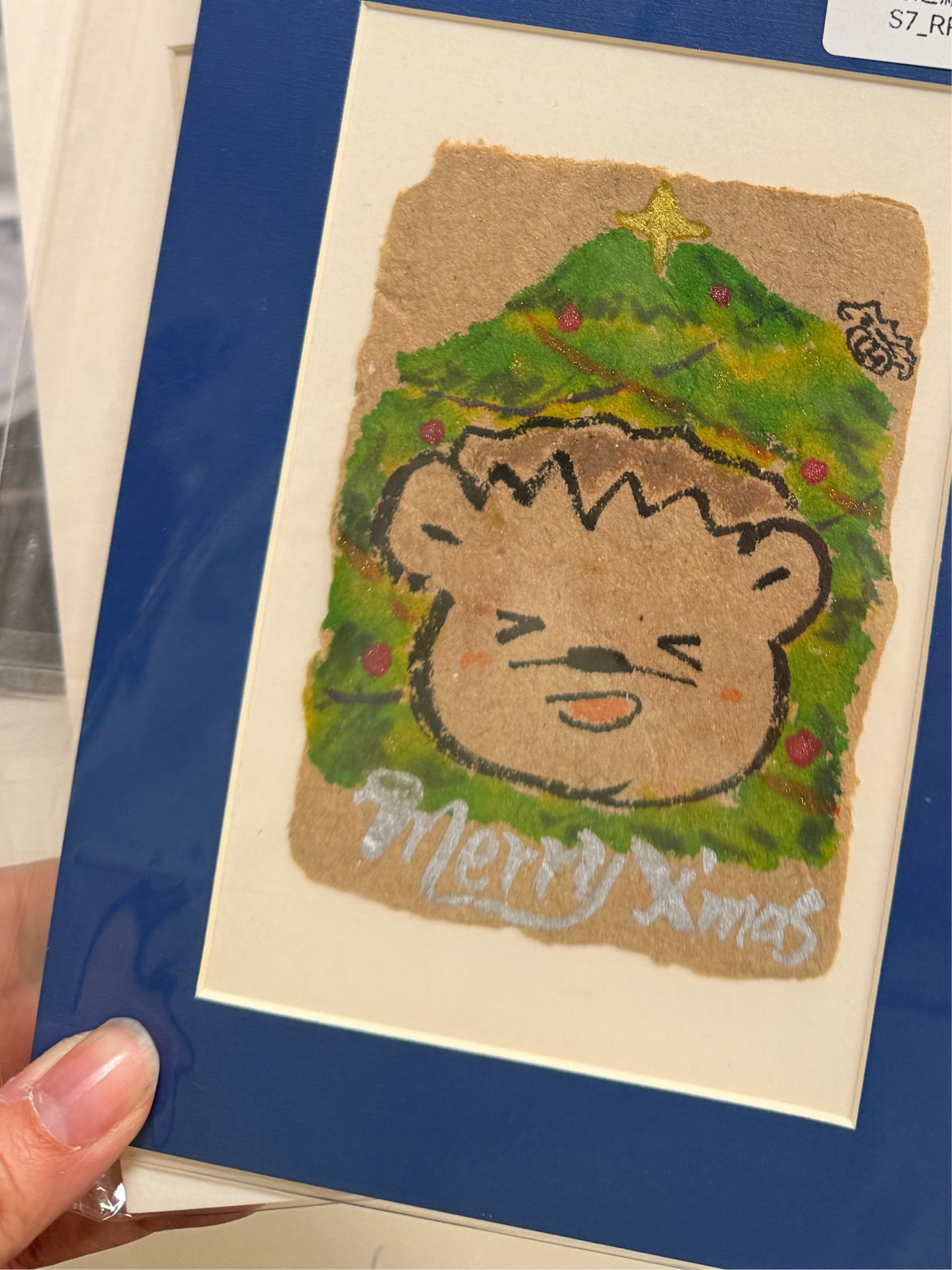 Recycled Paper Christmas Painting