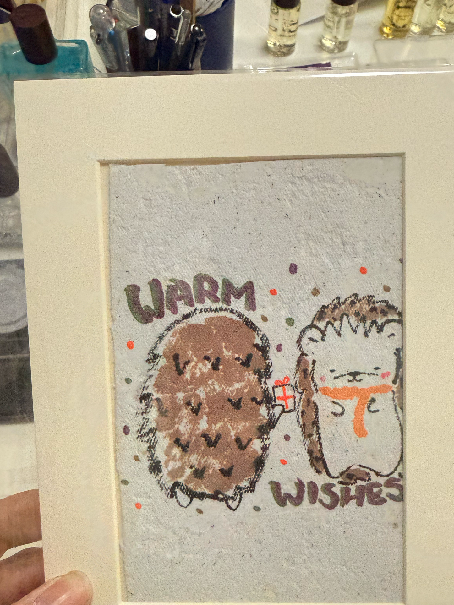 Recycled Paper Christmas Painting
